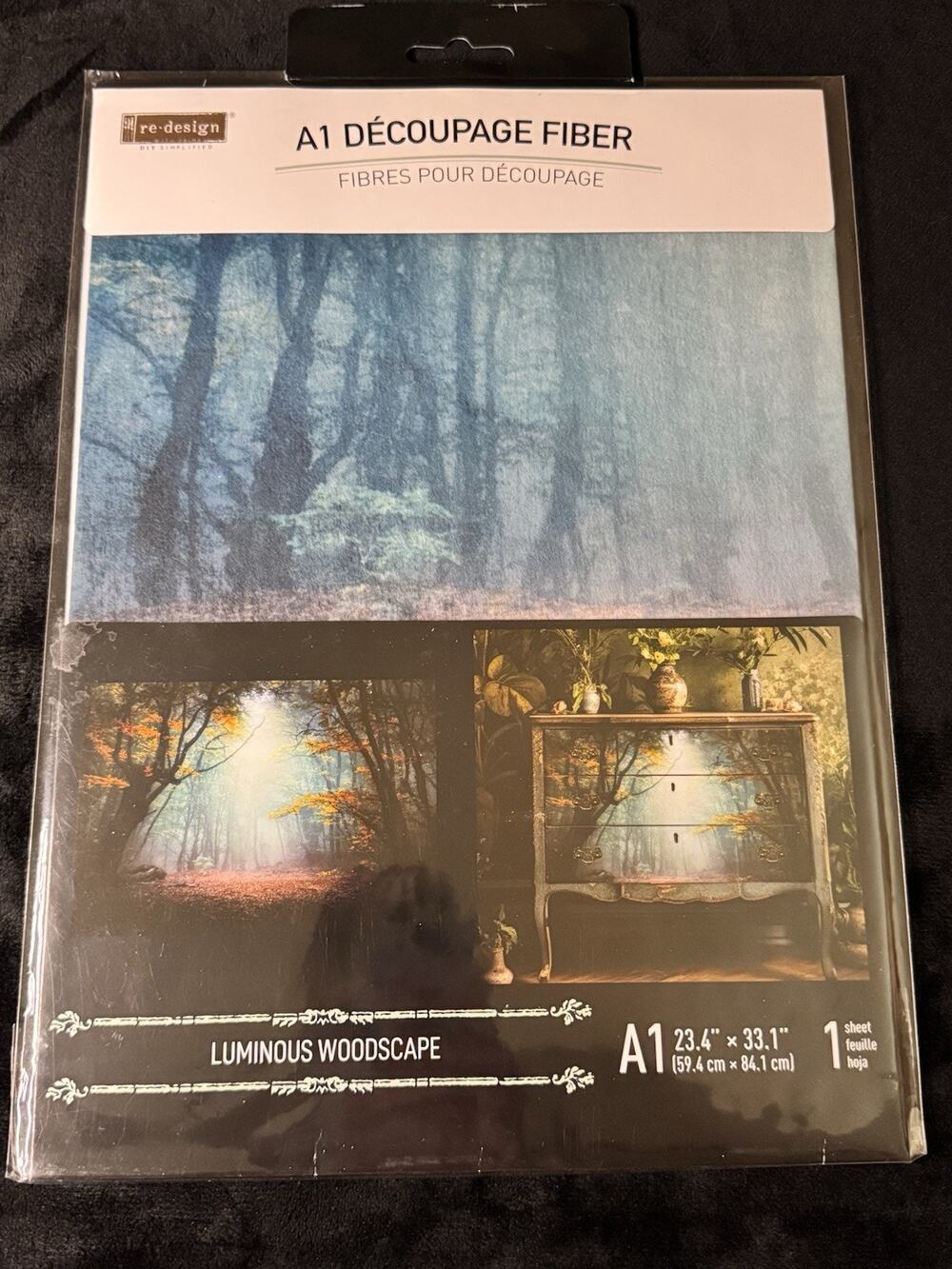 New ReDesign With Prima A1 Decoupage Fiber Luminous Woodscape Furniture 23.4”x33